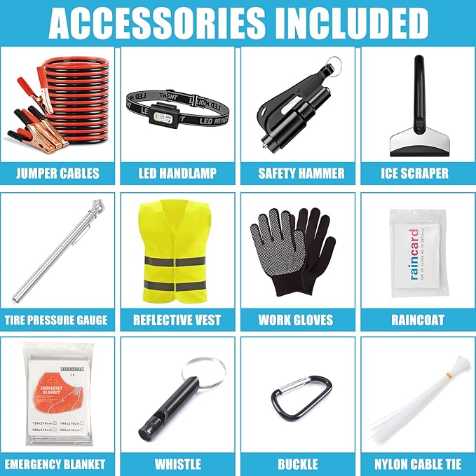 Kit de emergencia para carretera AUTODECO 56 piezas miniatura 2