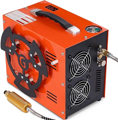 Compresor de aire PCP, bomba portátil máxima de 4500 psi30 MPa, apagado automático, soporta 12 V CC o 110 V220 V CA, sin aceiteagua para paintball,