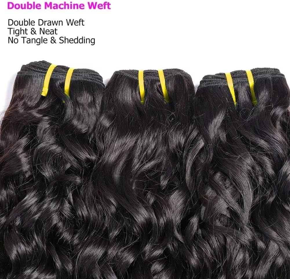 LOVFIR Water Wave Human Hair Bundles Real Human Curly Weave, 100% Unprocessed Virgin Hair, 3 Bundles, 20 20 20 inch - Image 3