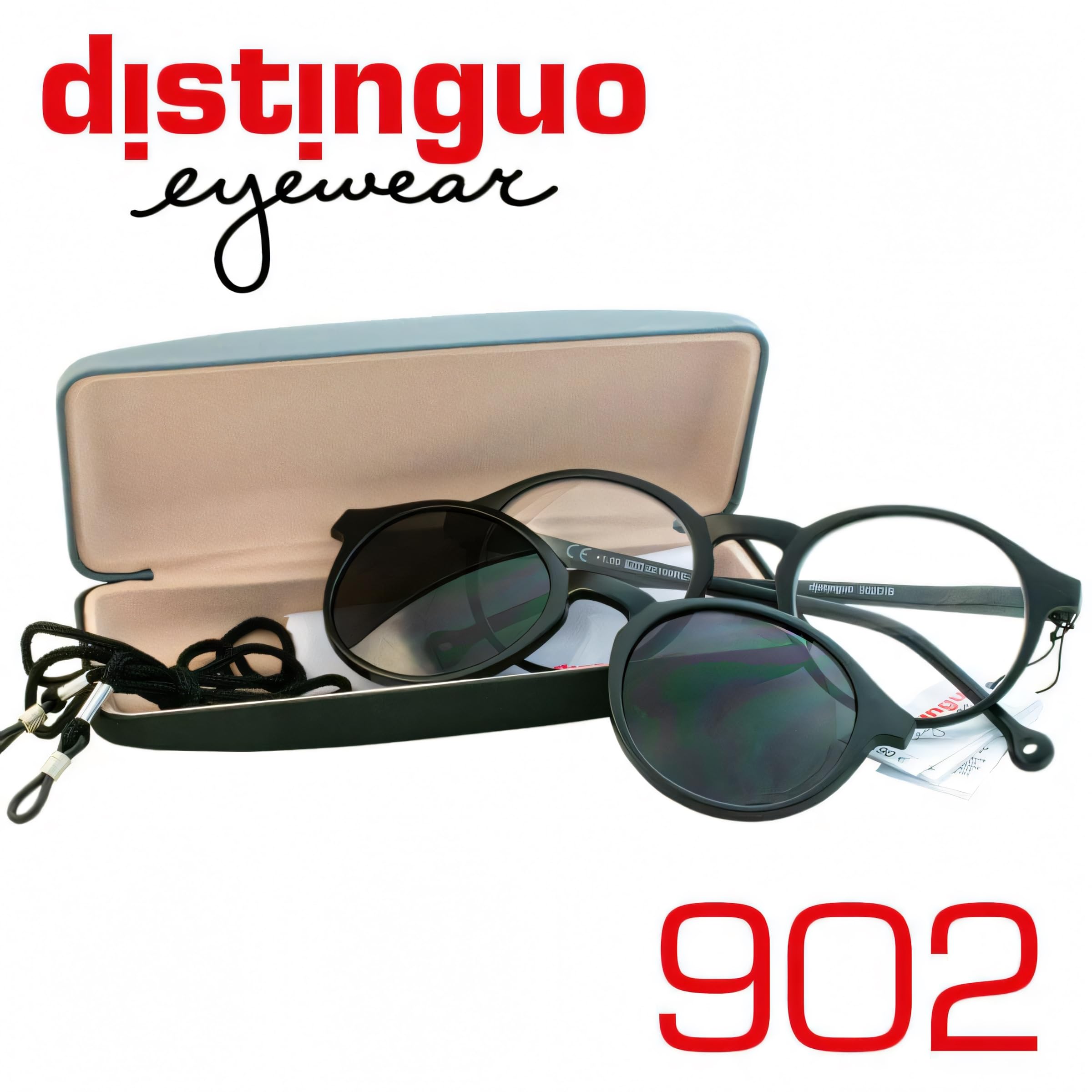 Occhiali da Lettura 900 - Unisex, Convertibili in Occhiali da Sole con Clip Magnetica, Diverse Gradazioni in Colore Nero, Completi di Accessori Occhiale