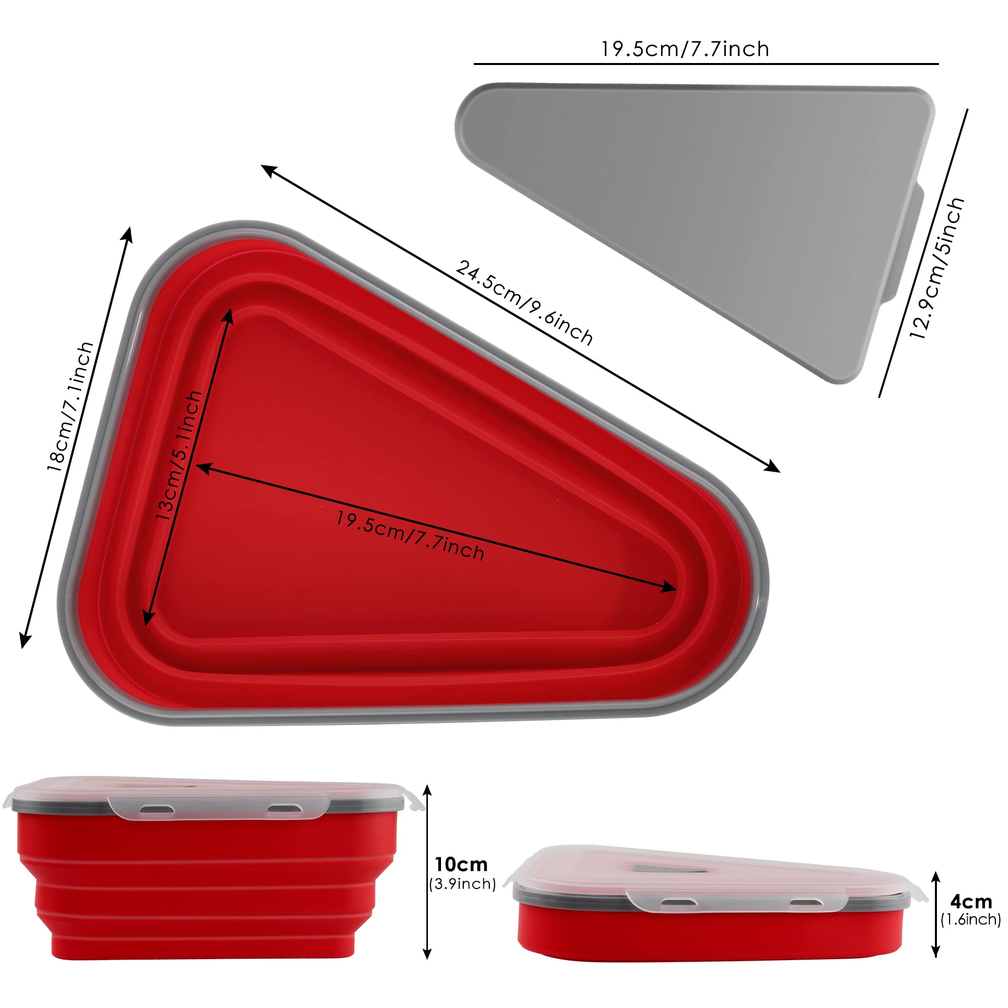 Pizzaballenbox, Pizzabehälter, Pizza-Aufbewahrungsbehälter mit 5 Trennwänden, Aus lebensmittelechtem Silikon, BPA-frei, zur Aufbewahrung von Pizza, Brot, Kuchen usw