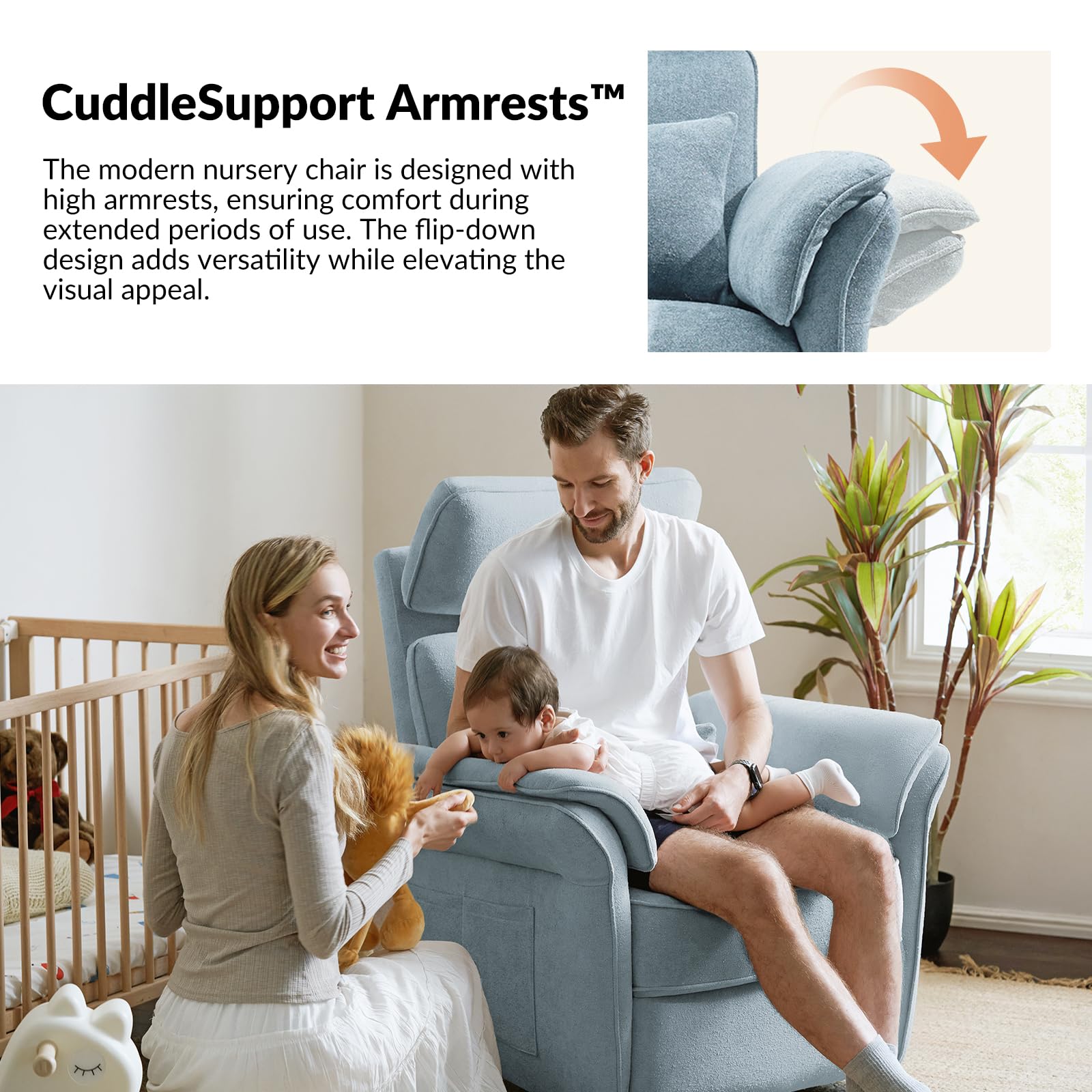 Amazon.com: HULALA HOME Nursery Glider Recliner with Adjustable