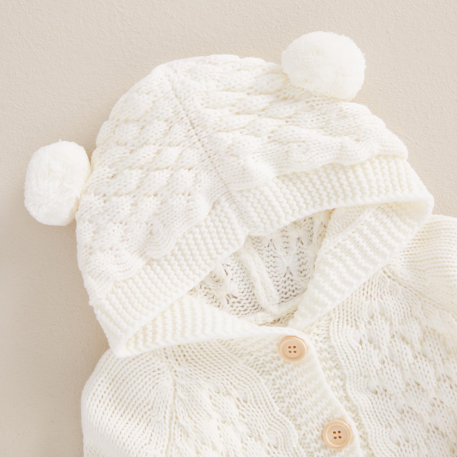 YILEEGOO Cardigan à capuche boutonné à manches longues pour bébé fille garçon