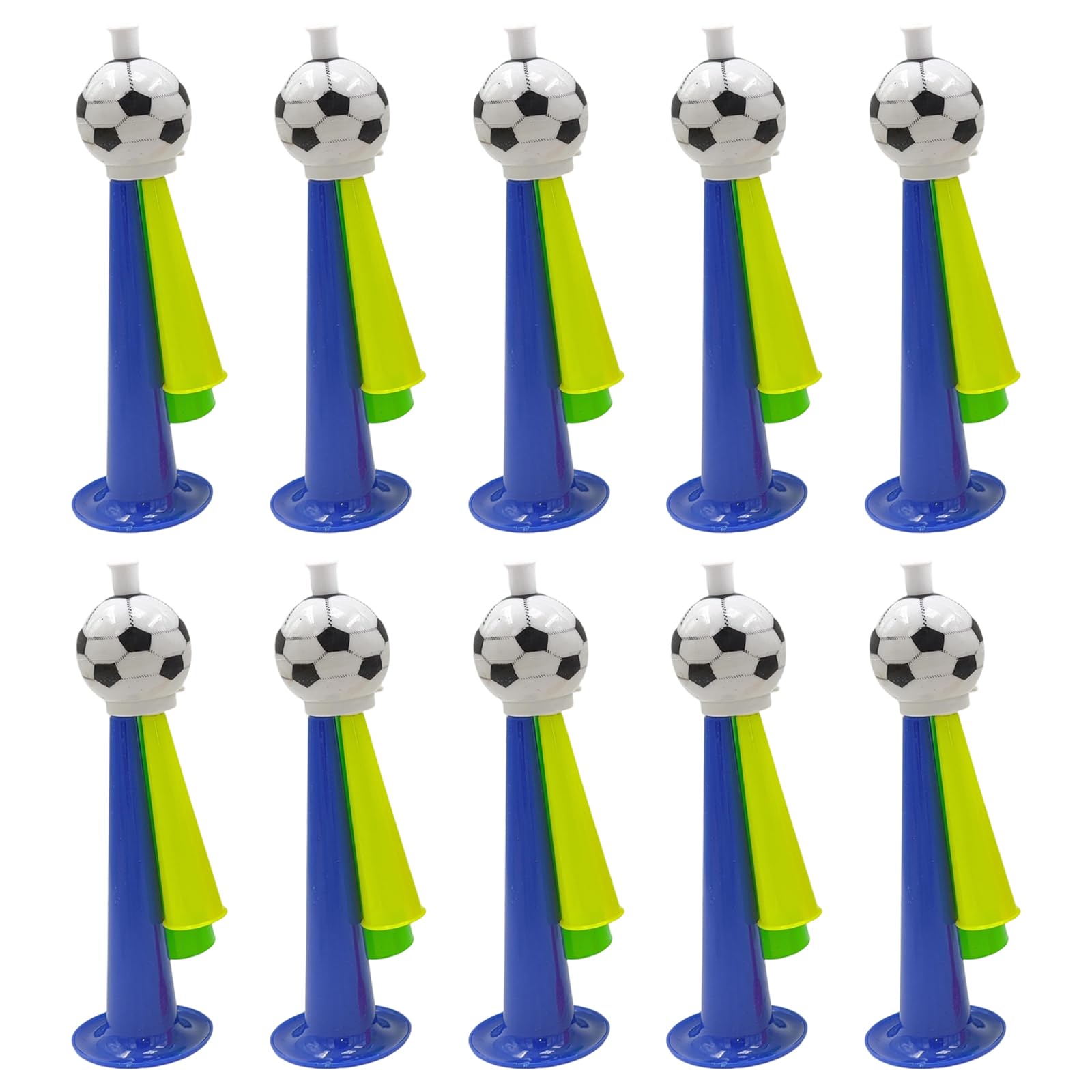 Piceioep Of 10 Colorful Football Horns Random Color Loud Cheering Fan Maker for Sports Event Parties Tournament Football Horn