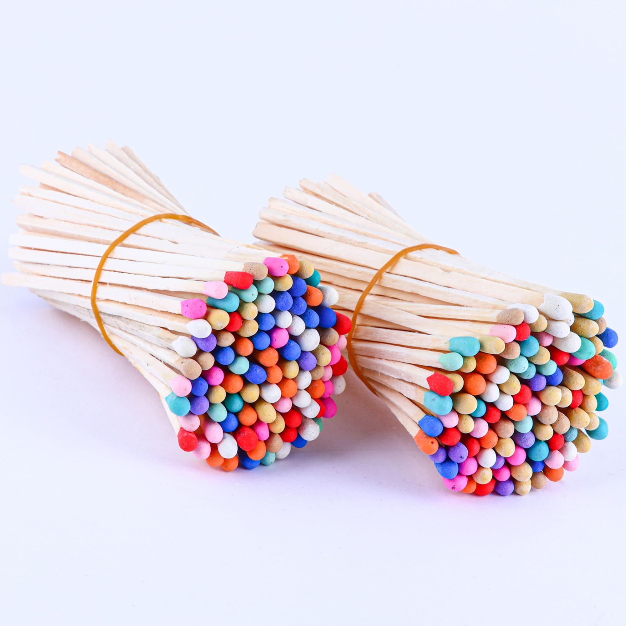 100Pcs 4'' Decorative Rainbow Matches, Premium Fancy Long Wooden Safety Matches for Candles, Lighting Candles with Match Striker, Long Wooden Matchsticks for Home Décor