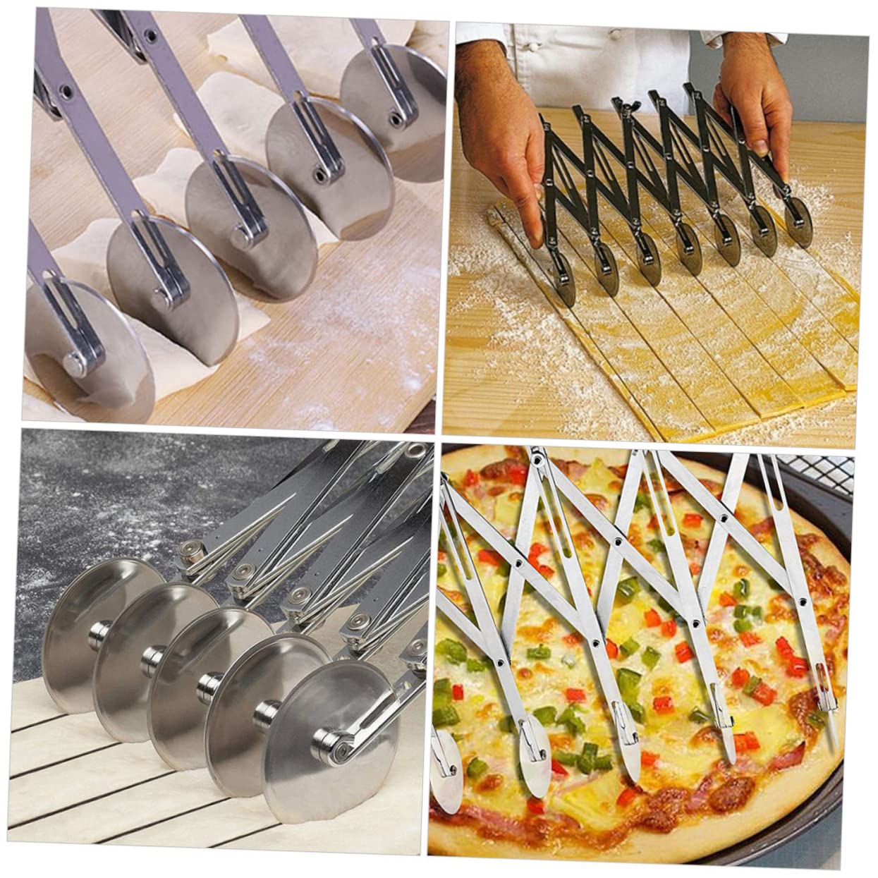 Pięciokołowy Nóż Do Ciasta Ze Stali Nierdzewnej Krajacz Do Pizzy i Ciasta Lekki i Przenośny Idealny i Pizzy