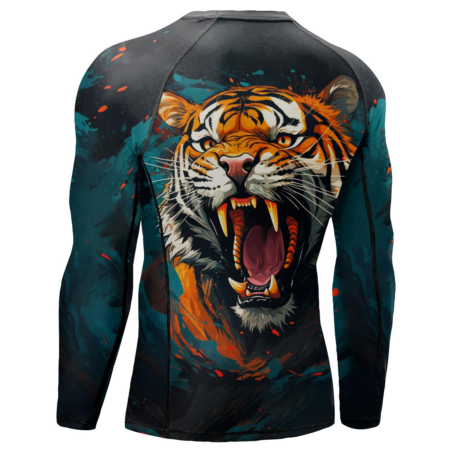 Desantiago Samurai Men's Rash Guard Shirts Super Lightweight Fabric, BJJ Rash Guards for Men Long Sleeve - 5XL