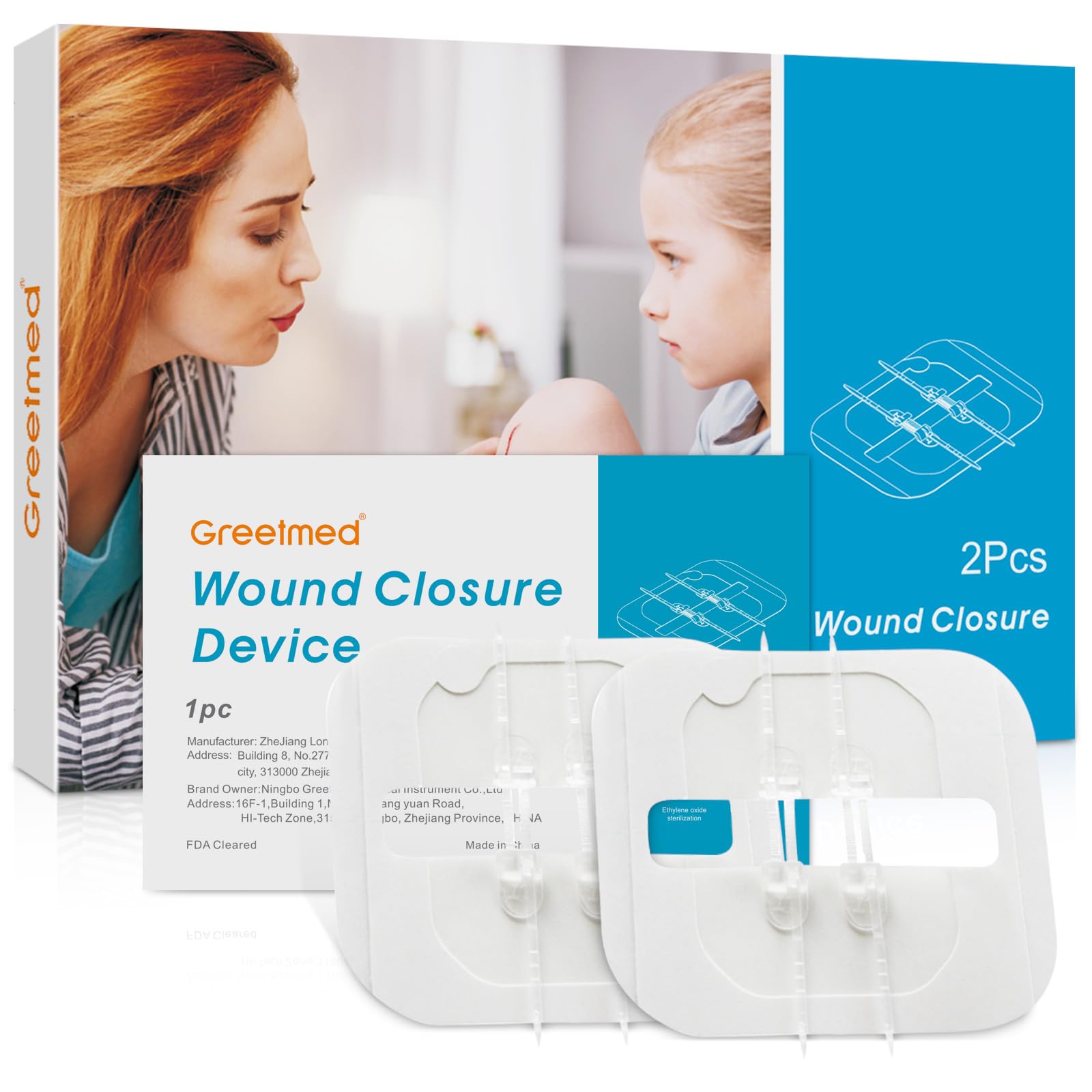 Emergency Wound Closure Device 2 Pcs Zip Stitch Sutures for Wounds Care Laceration Closure Kit Zipstitch Bandages Quick Clot Butterfly Bandaids