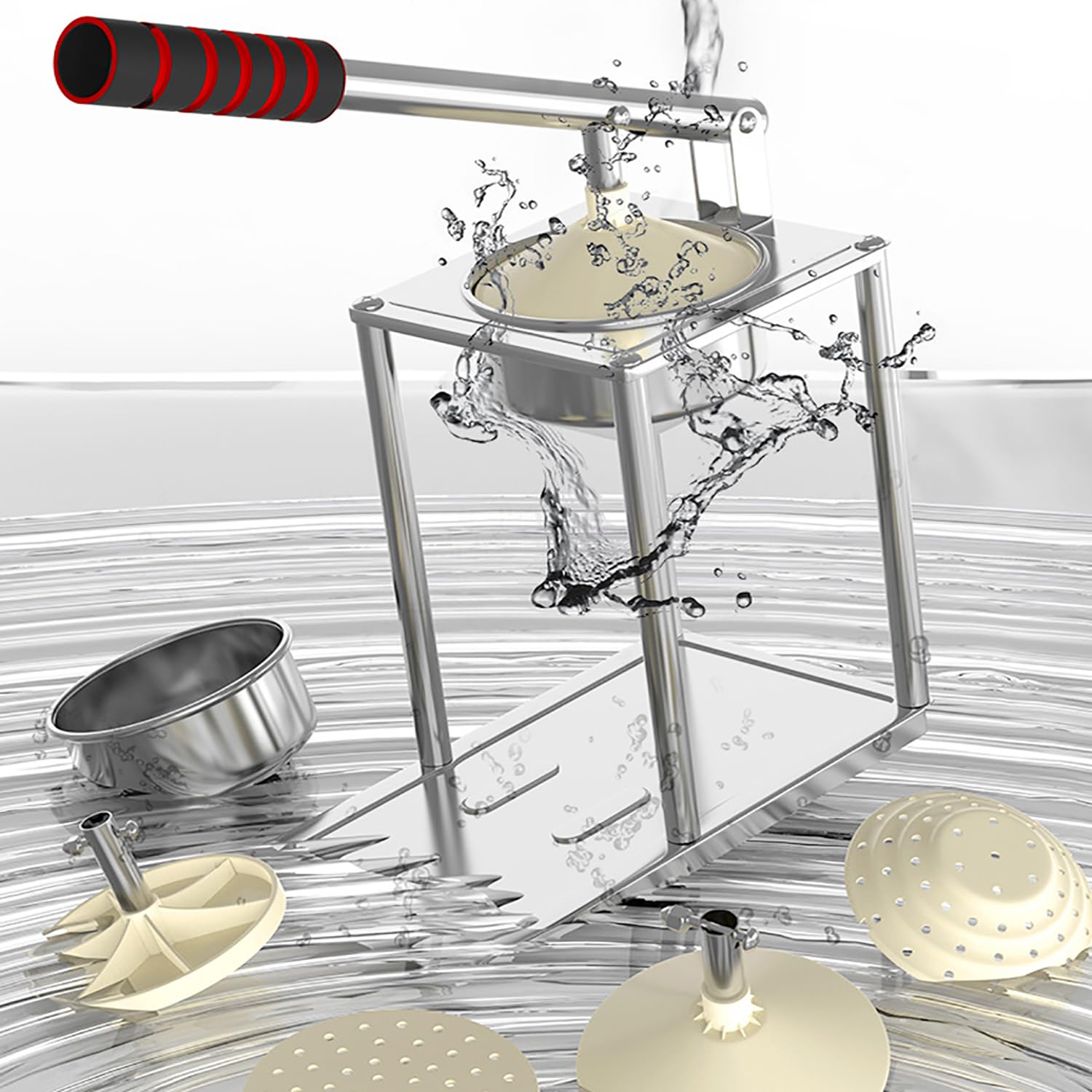 Spremiagrumi Manuale Premium in Acciaio Inox,Spremiagrumi Commerciale a Pressa Manuale con Bicchiere Dosatore,Spremi Frutta Professionale,per Melograno,Limone,Lime e Agrumi,30 Filter Bags