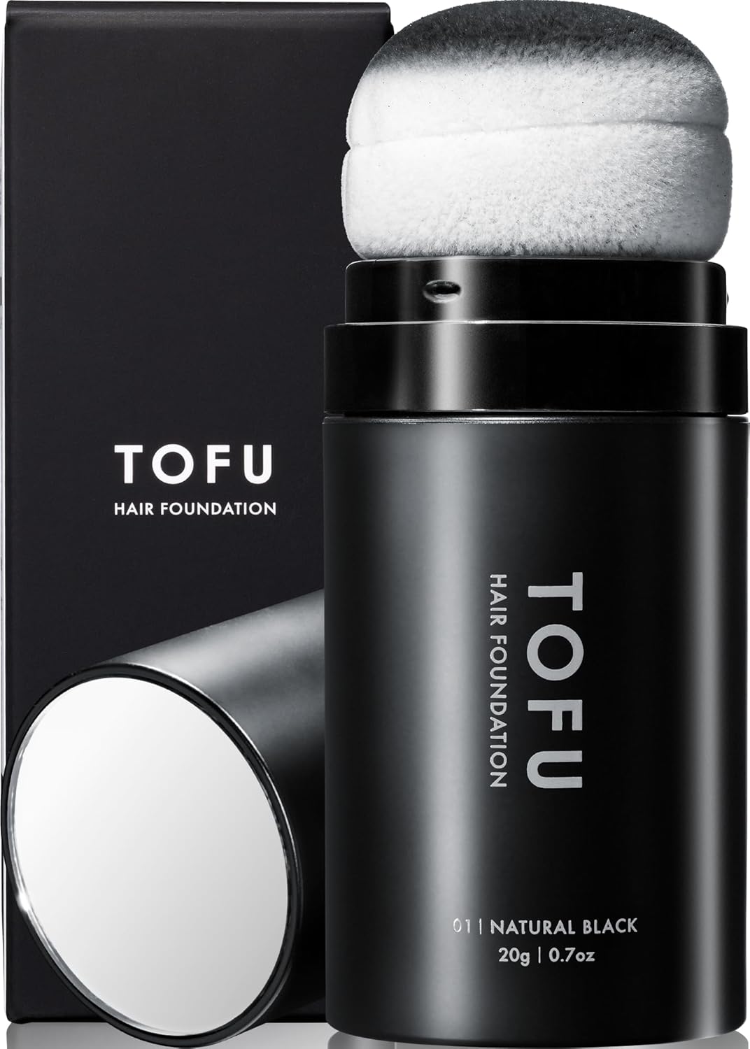 【頭皮ケアブランド公式】TOFU ヘアファンデーション 薄毛隠し 白髪隠し パウダー 男女兼用【白髪も薄毛も１本で自然に仕上がる】 増毛 生え際 円形脱毛症隠し （ナチュラルブラック／20g）