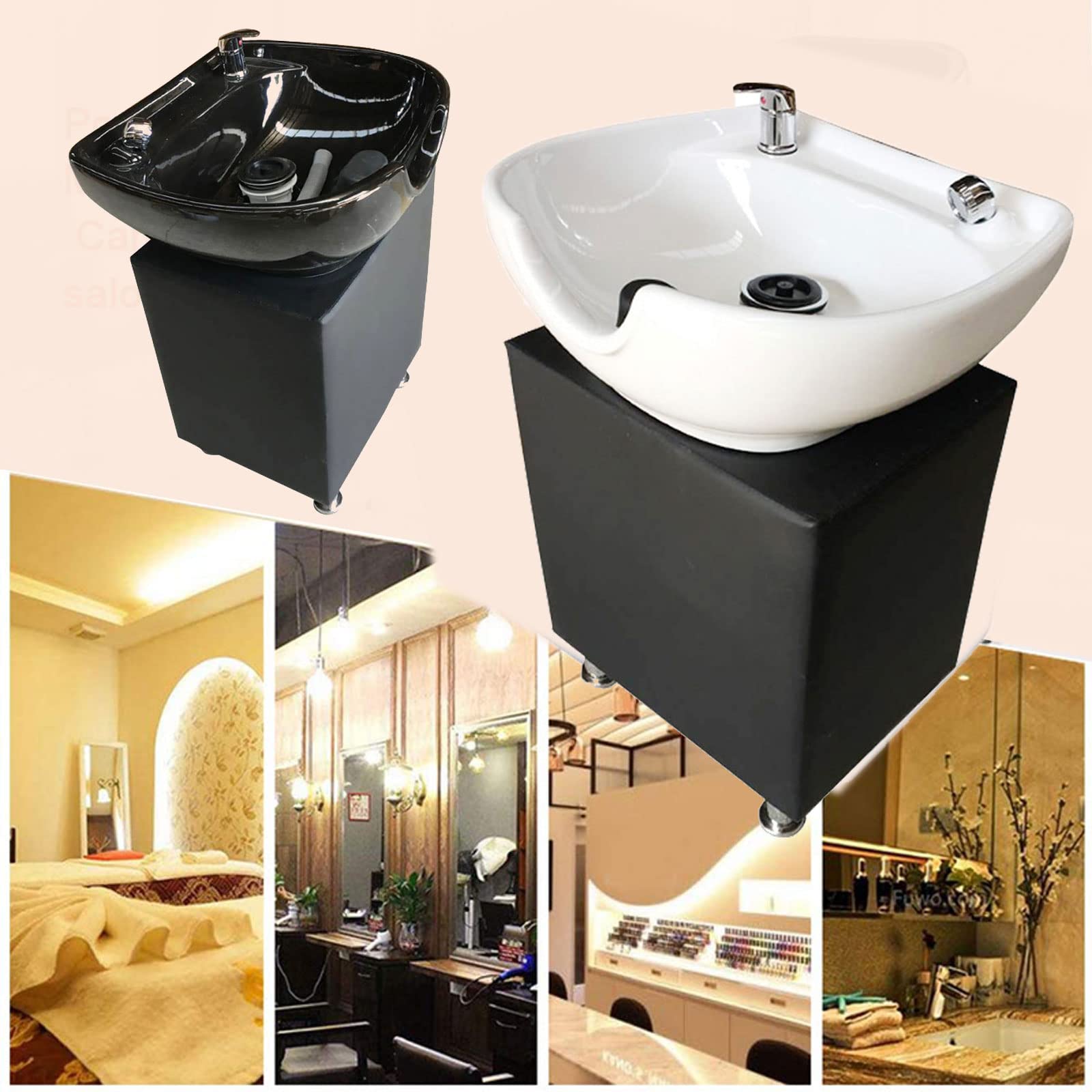 美容　シャンプー台　黒 洗面器付き Amazon.co.jp: ビューティー シャンプー ボウル 逆洗 サロン シンク