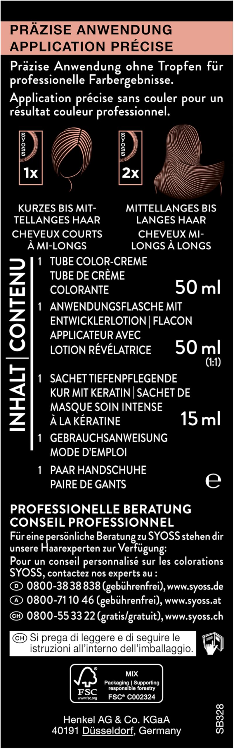 Syoss Coloration 3_28 Dunkle Schokolade (115 ml), permanente Haarfarbe – Ansicht 3