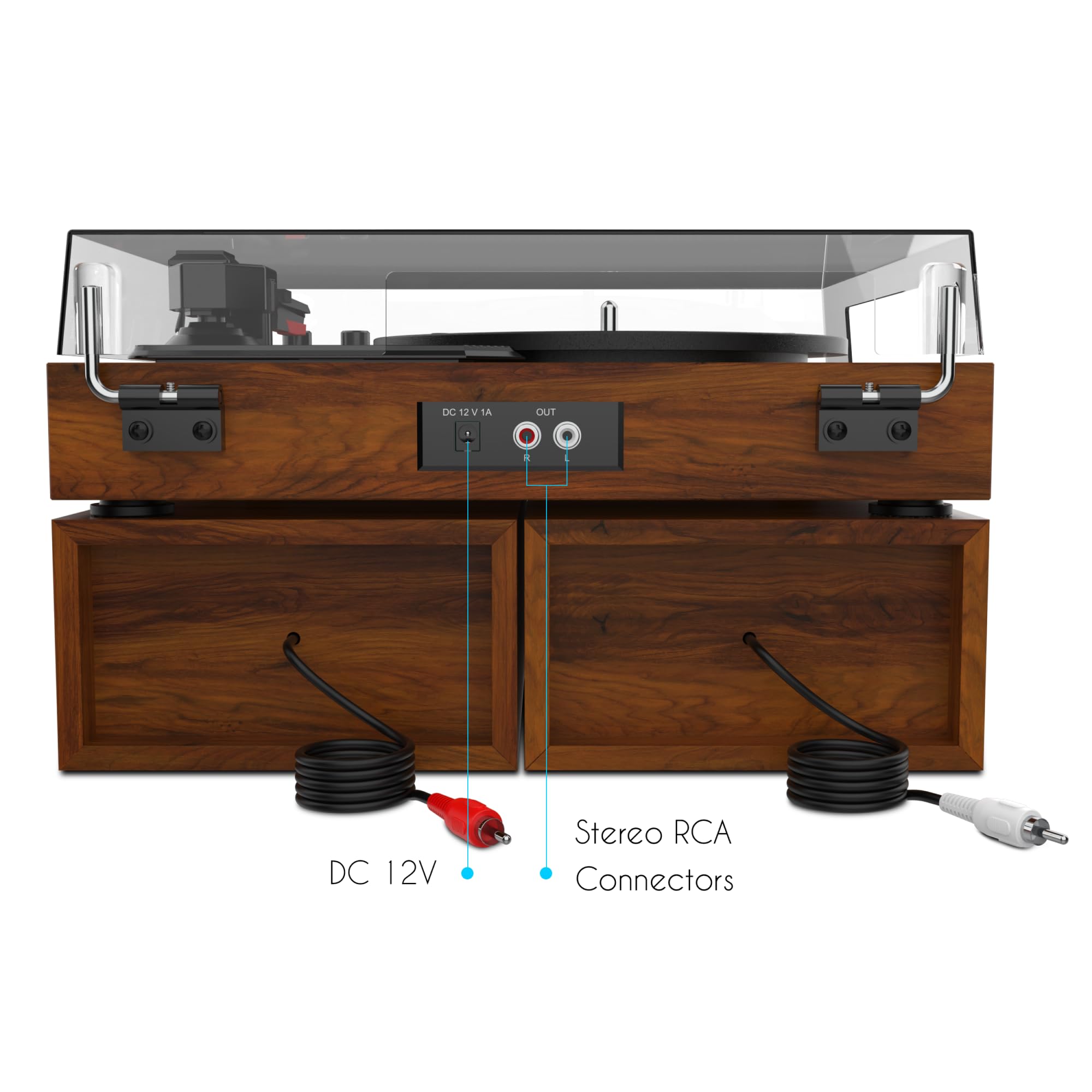 Wiibo Mustang 1970-BT Light - Tocadiscos de Vinilo con Altavoces y Bluetooth - Giradiscos de Diseño Retro - Salidas RCA para Altavoces - Selección de Velocidades 33/45/78 RPM - Cápsula de Cerámica