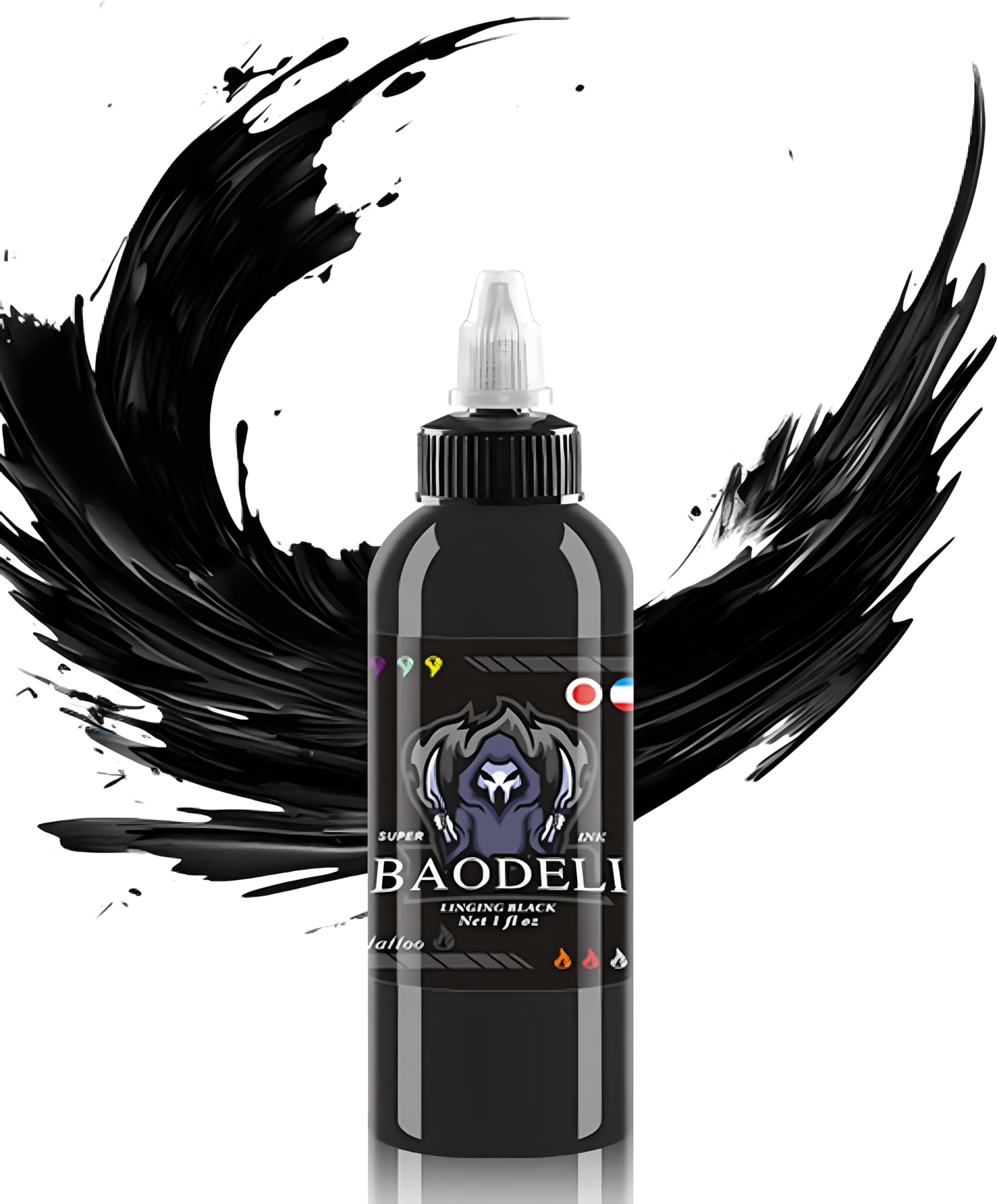 DLD Super Quality Triple Black Tattoo Ink 1oz (30ml/50g/bottle) Professional Tattoo Supplies EU Compliant Pigments Vegan Friendly Suitable for Human Skin Body Art Ink