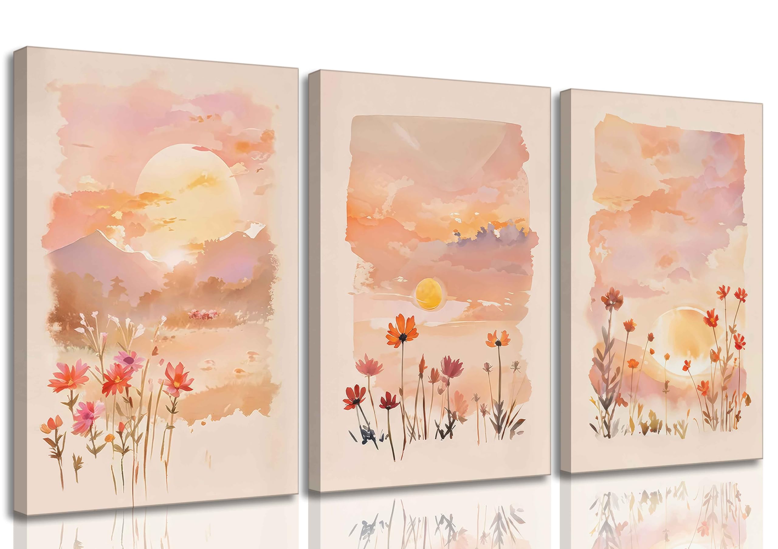 3 Pieces Sunrise Canvas Wall Art