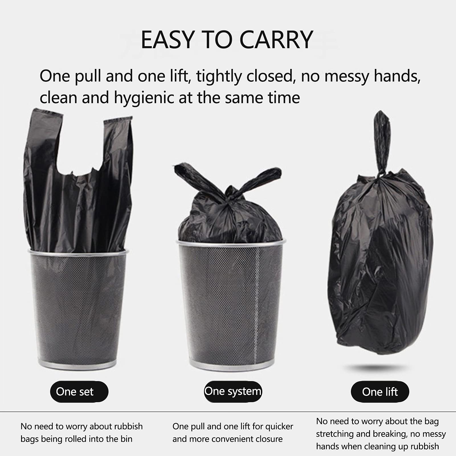 Sacchetti Per Immondizia 100 Sacchi Di Plastica Durevole Pesante Dovere Sacchetti Di Spazzatura Spessa Rifiuti Sacchi Per Casa Ufficio Giardino (55 * 80cm)
