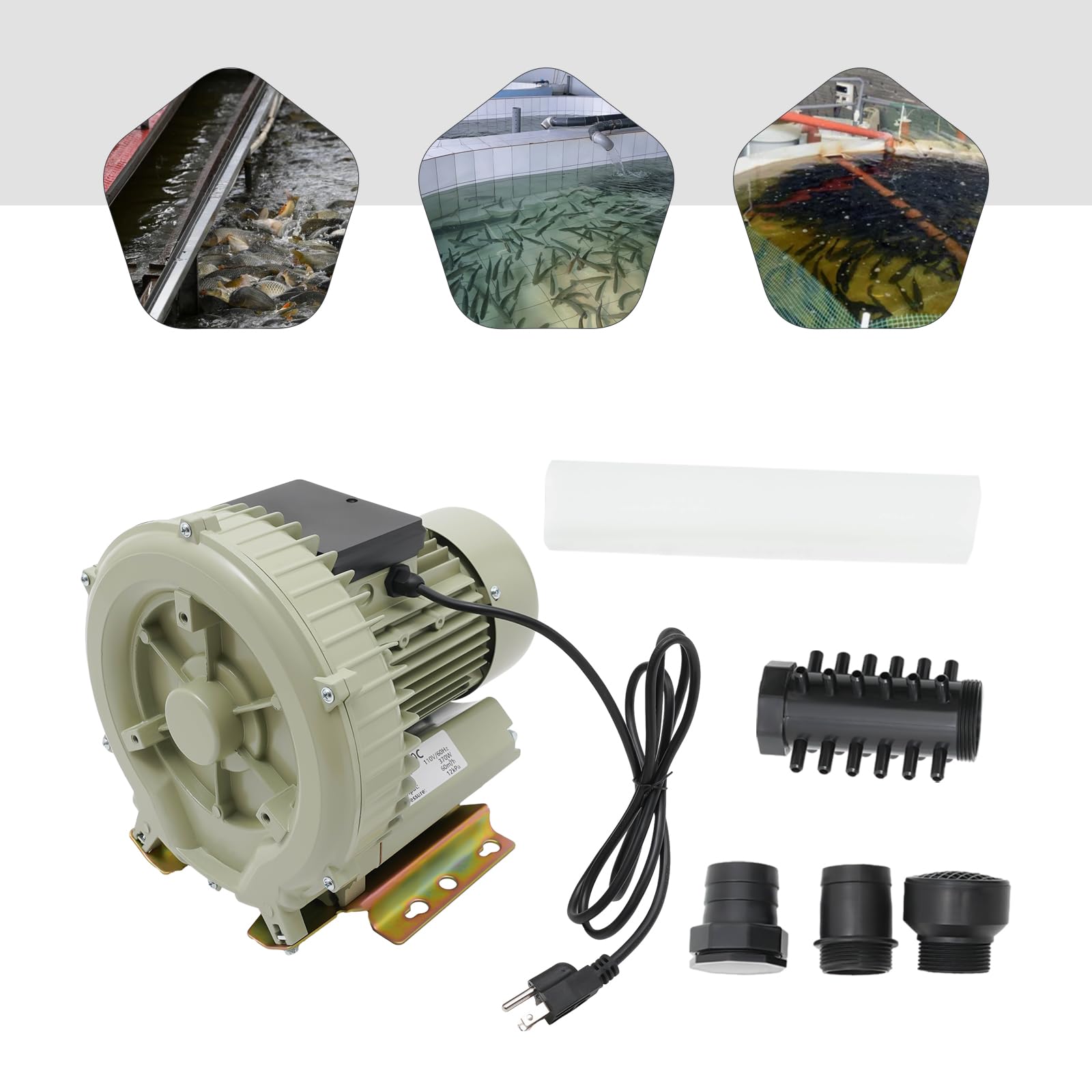 Pond Aerator Pond Air Pump Kit 110V 60HZ Fish Tank Air Pump Bubbler Pond Aerator