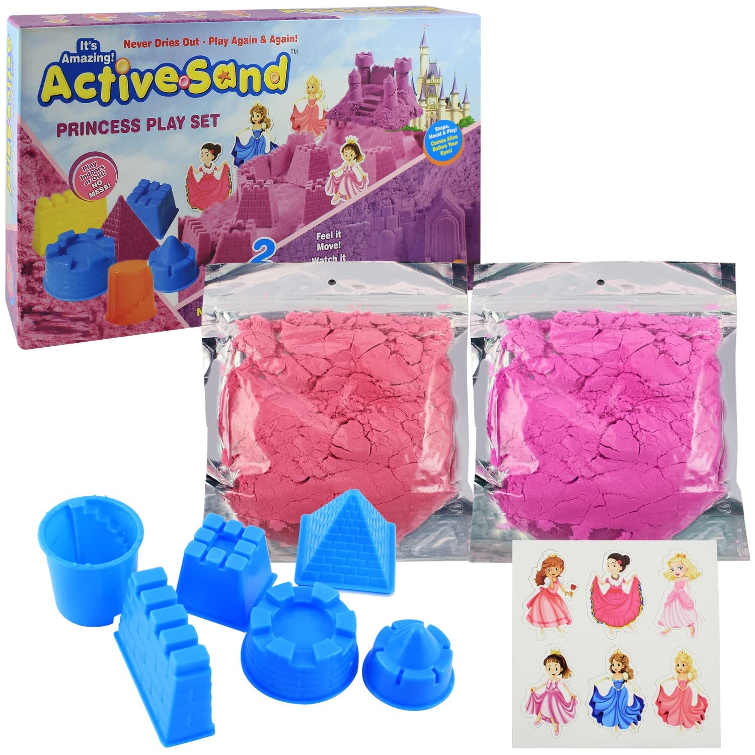 Toy Cloud Active Sand Princess Play Set Non-Toxic 600gm Never Dries Out for Kids 3+ Years/Birthday Gifting Item for Toddlers