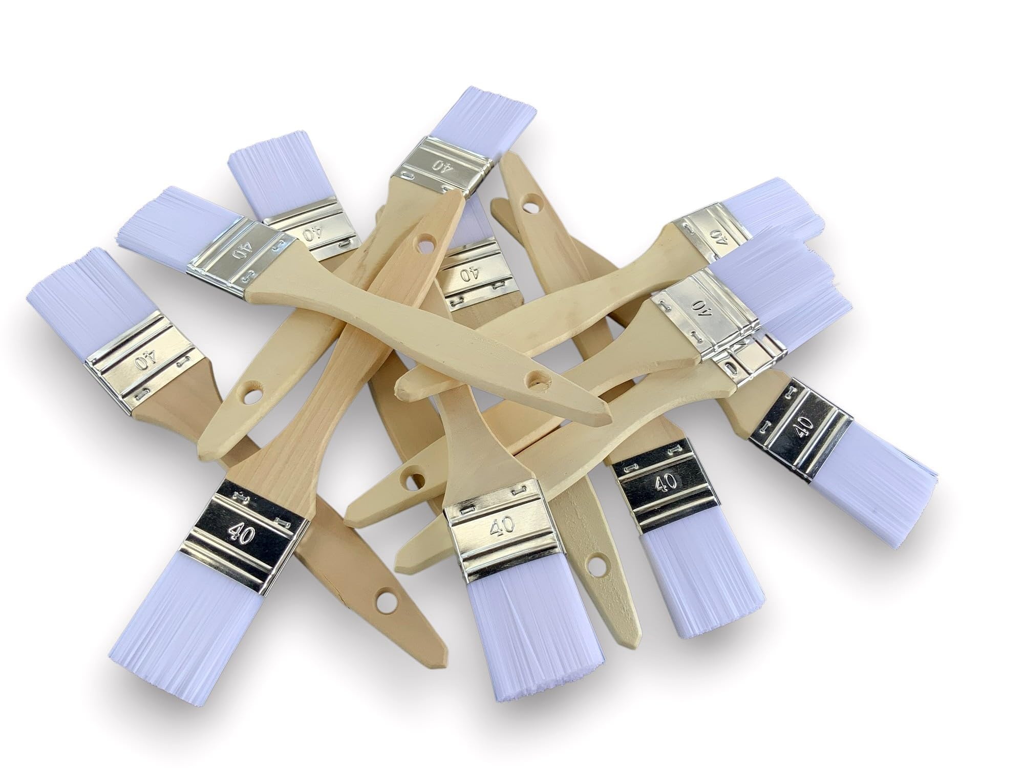Pinceau de Nettoyage Queue de morue | Lot de 12 | Nylon | Largeur 40mm | Multi Support | Peinture Huile Acrylique Vernis émaux Colle lasure Teinture apprêt résine | Kibros 321_40x12