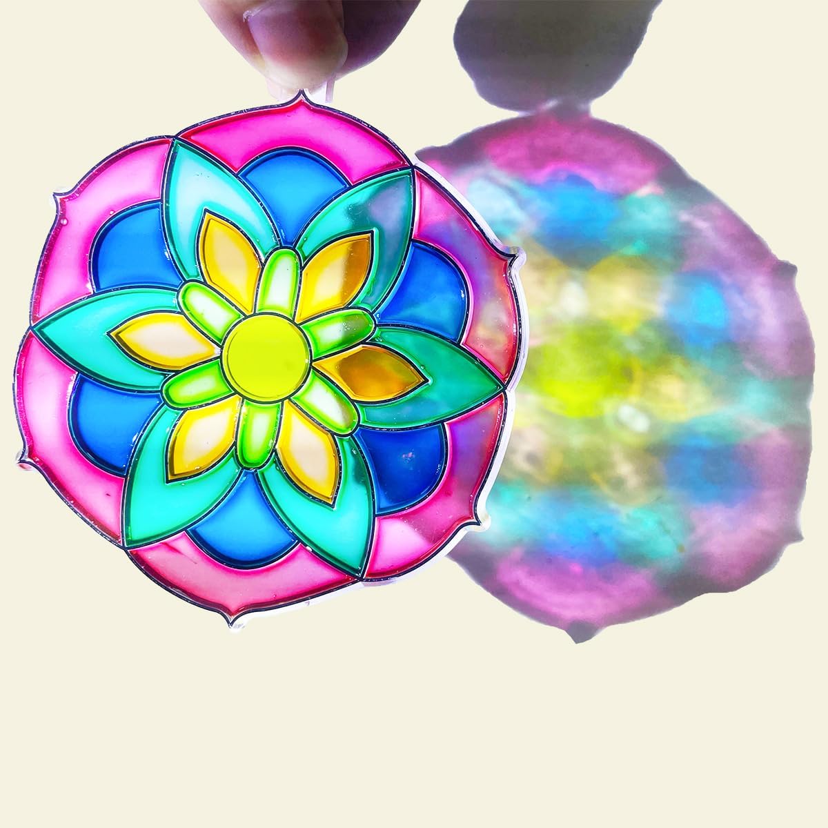 AUEKIV 30 Sets Suncatcher Kit Mandala Suncatchers Window Art Paint Sun Catcher DIY Craft Kits Flower Suncatcher Kit for Summer Decoration Home Activity Art Project Birthday Party Favors