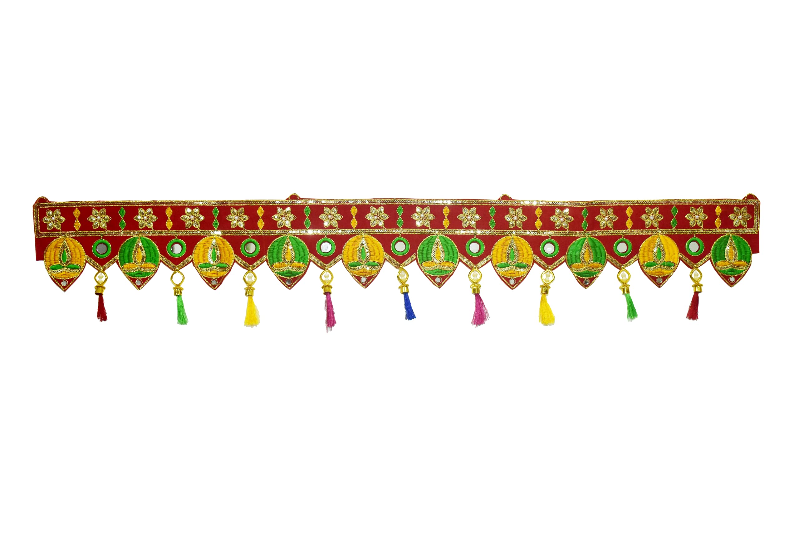Toran Bandanwar Door Wall Cloth Hanging for Diwali Festival Traditional Indian Home Office Temple Pooja Décor Decoration Gifting Size- 40 inches (Diya/Deepak)