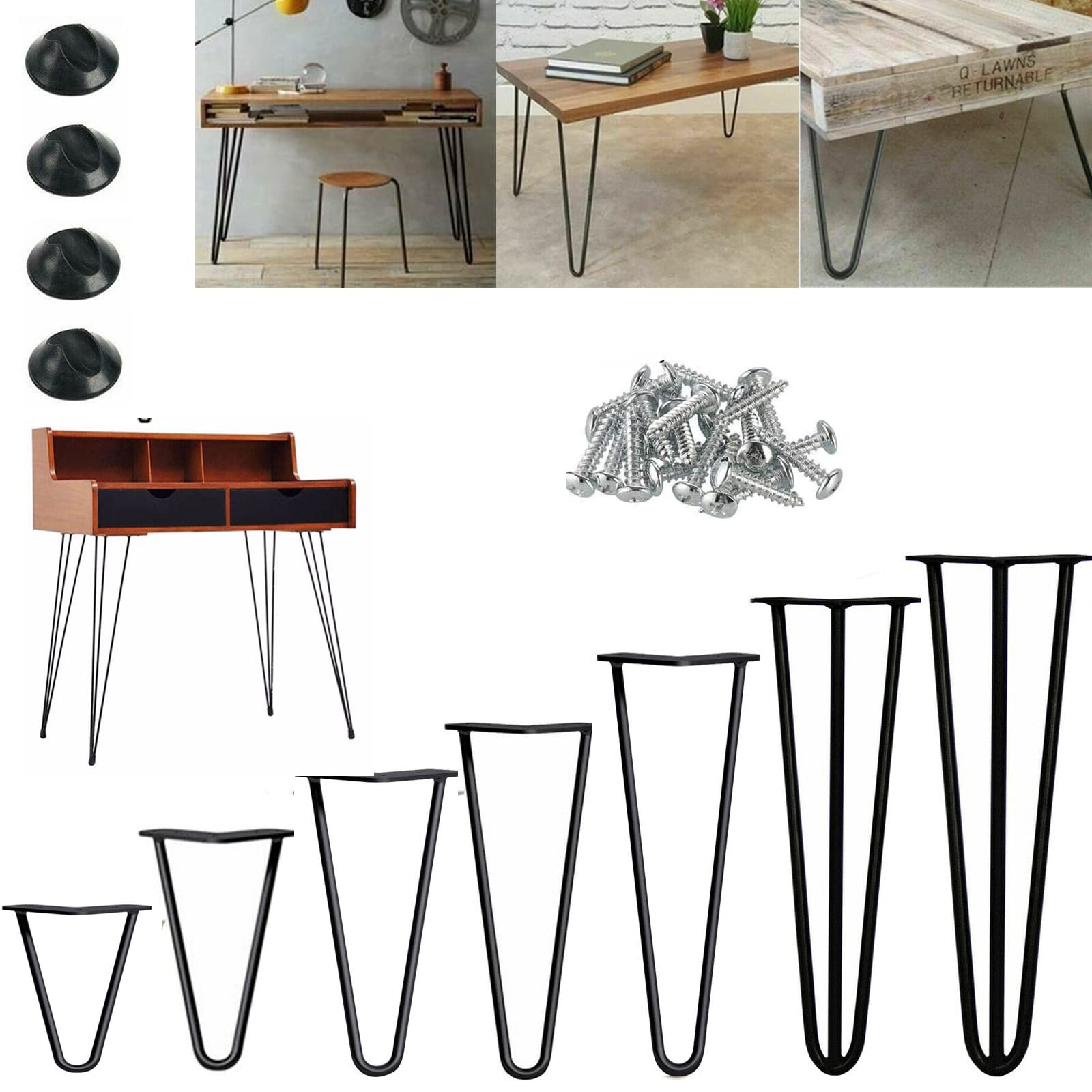 MUKCHAP 8 stuks 32 cm opvouwbare haarspeldpoten, metalen pin