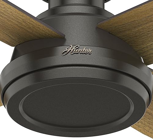 Miniatura 8 de Hunter Fan Company 59449 Dempsey Ventilador de techo interior de perfil bajo con control remoto, 52 pulgadas, acabado de bronce noble