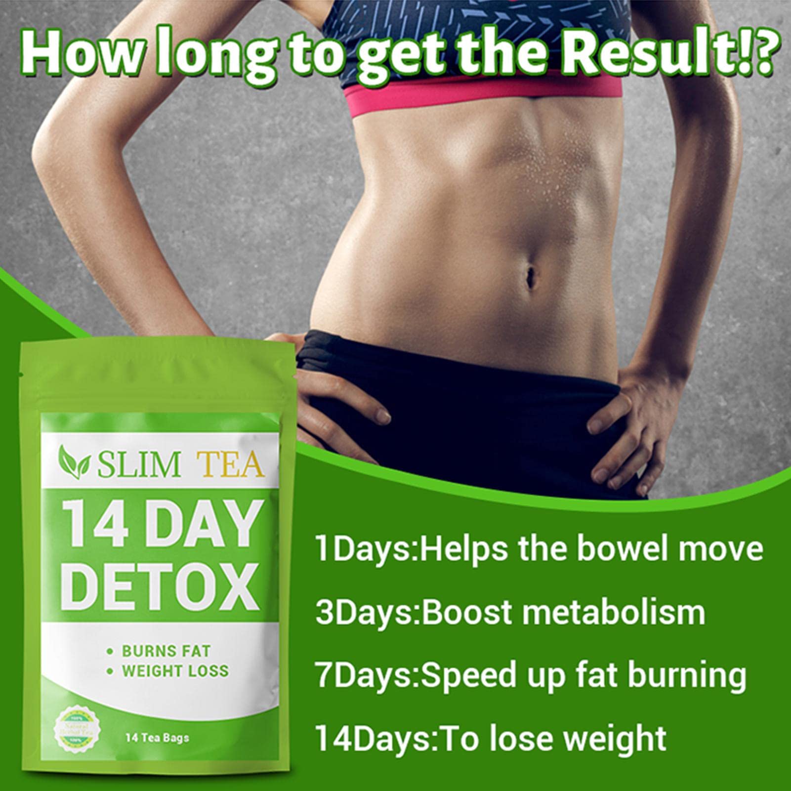 14-Tage-Tee zum Abnehmen,Natural Diet Slim Teepakete zur Diätunterstützung - Sanfte Entgiftung und Reinigung zur Gewichtsreduktion und zum Abbau von Bauchfett