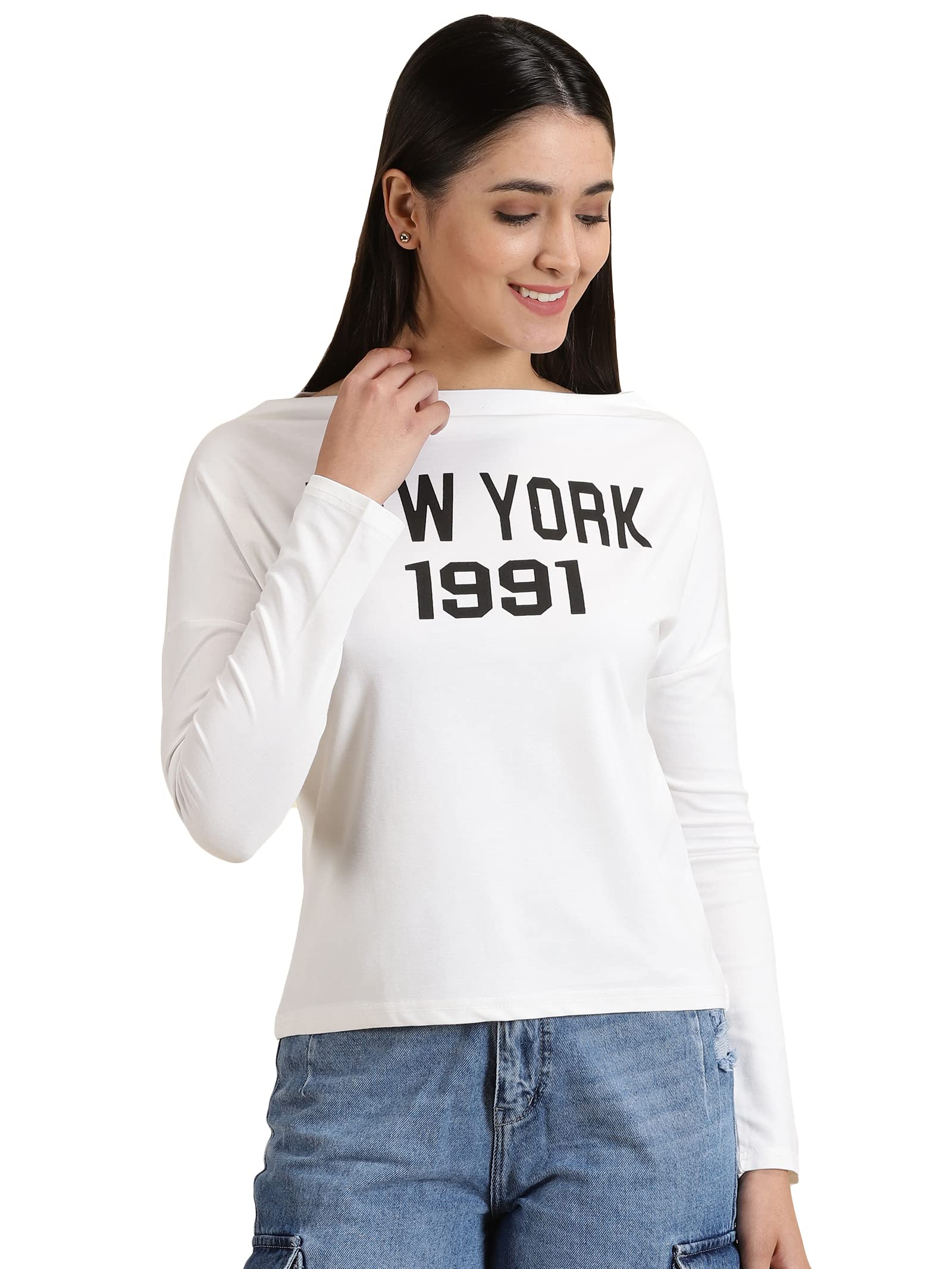 showoffff Women's Solid Boat Neck-picture-28