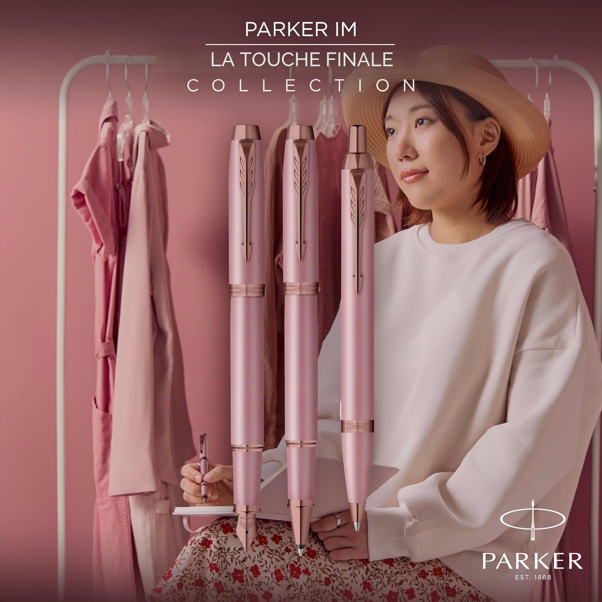 Parker IM Stylo roller | collection Touche Finale | finition mauve | pointe moyenne | encre noire | coffret cadeau