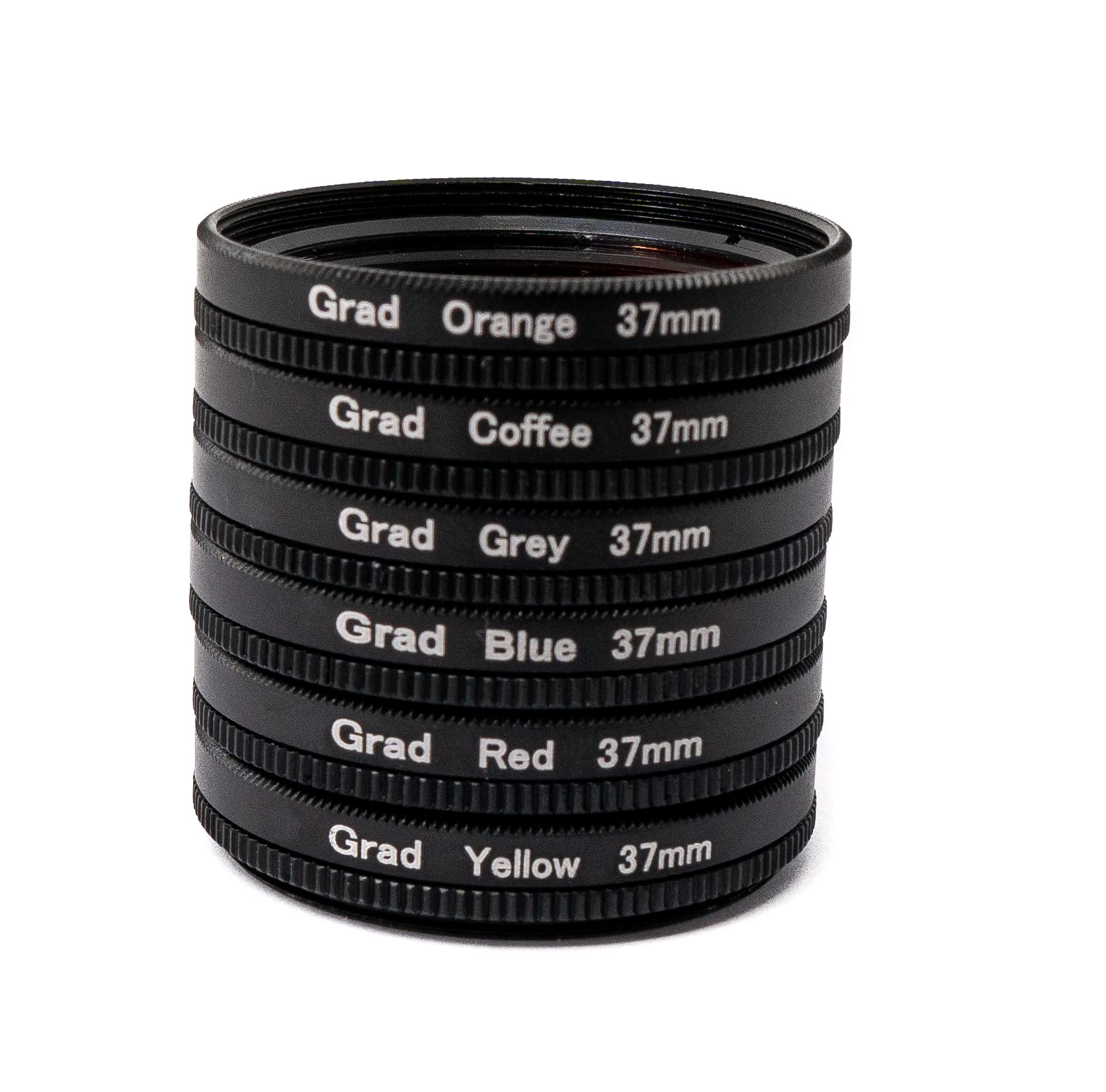 SYSTEM-S Farbfilter Set 37 mm 6 Stück mit Übergang Farbe Kit mit Clip Tasche in Schwarz