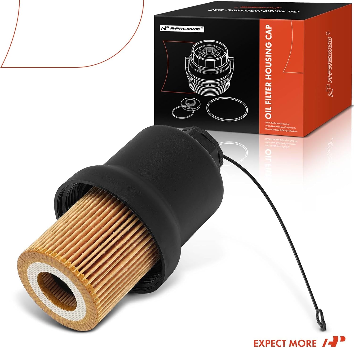 A-Premium Oil Filter Housing Cap Assembly Compatible with Volkswagen Jetta 2005-2014, Passat 2012-2014, Golf 2010-2014, Golf Sportwagen 2010-2013, Beetle 2006-2014, Beetle Cabrio 2010-2011, Rabbit