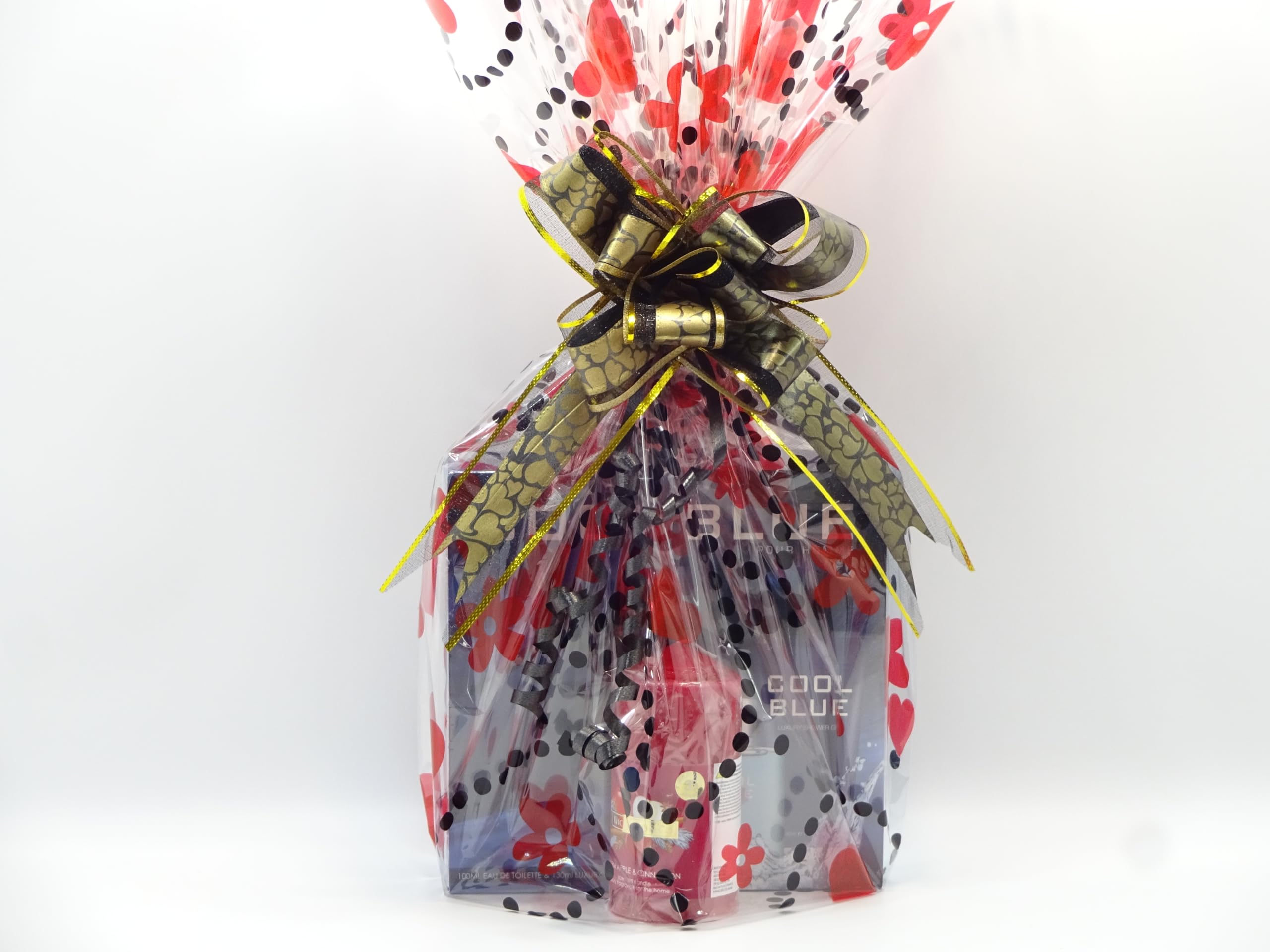 Coffret cadeau de luxe pour lui, 2 pièces de parfum Cool Blue 100 ml Eau de toilette et 130 ml de gel douche de luxe, bougies parfumées, panier cadeau emballé