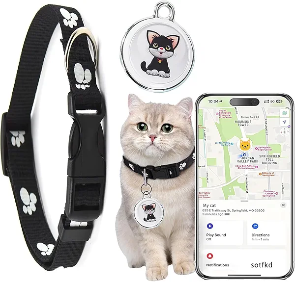 Cat Tracke Collar-Cat GPS Tracker-GPS Tracker for Cats-Pet Tracker for Cats| Android and iOS Universal | No Monthly Fee | Waterproof | Works with Any Collar