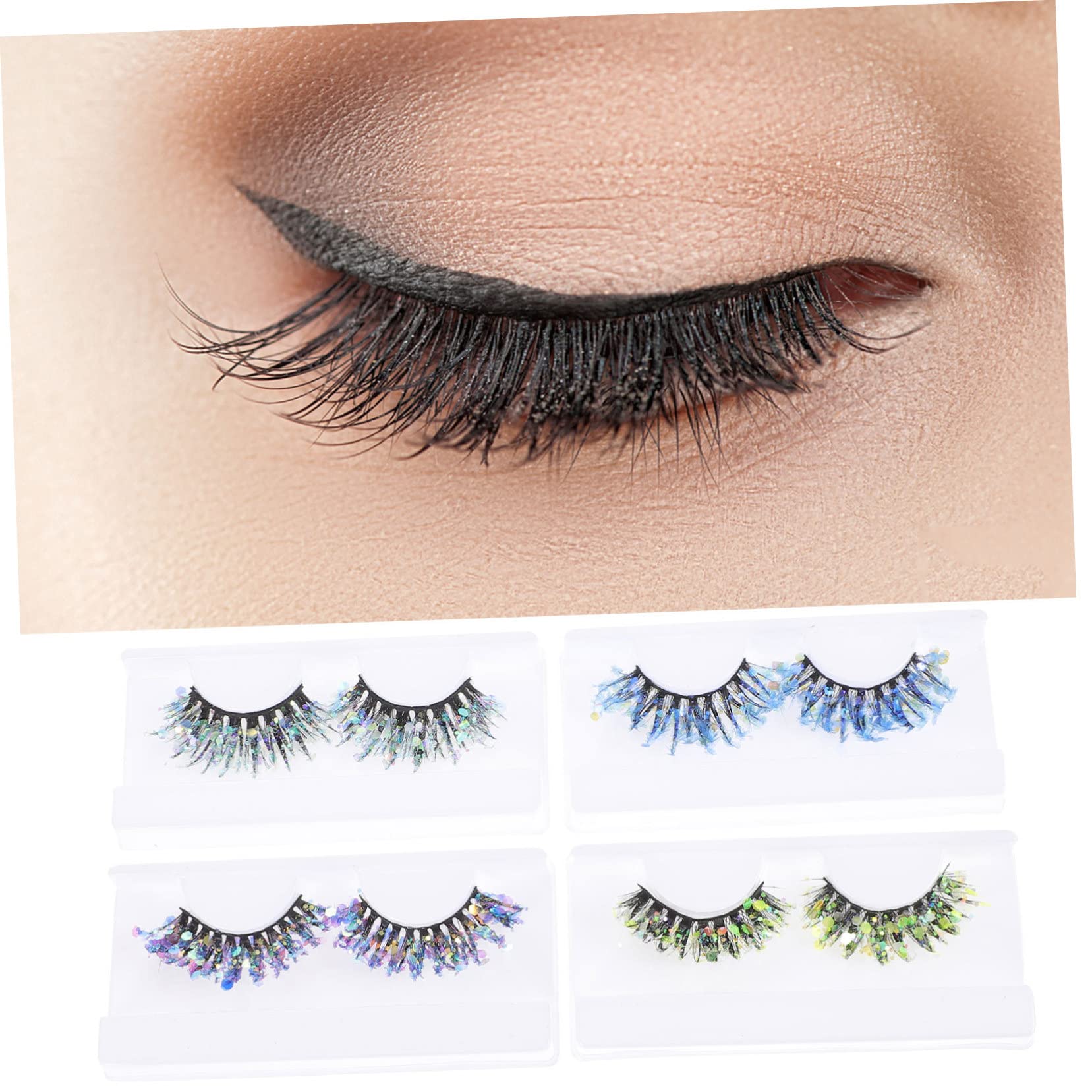 Healeved Lot De 4 Faux À Paillettes Effet Duveteux Pour Fête Photographie De Mode