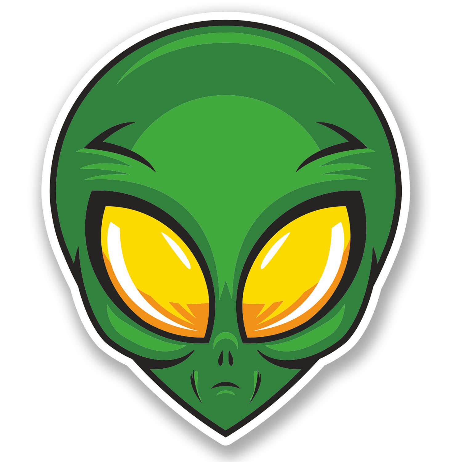 2 x 10cm Alien Vinyl Sticker Laptop Car Skateboard Skate Helmet Space UFO #5663 (8.5cm Wide x 10cm Tall)