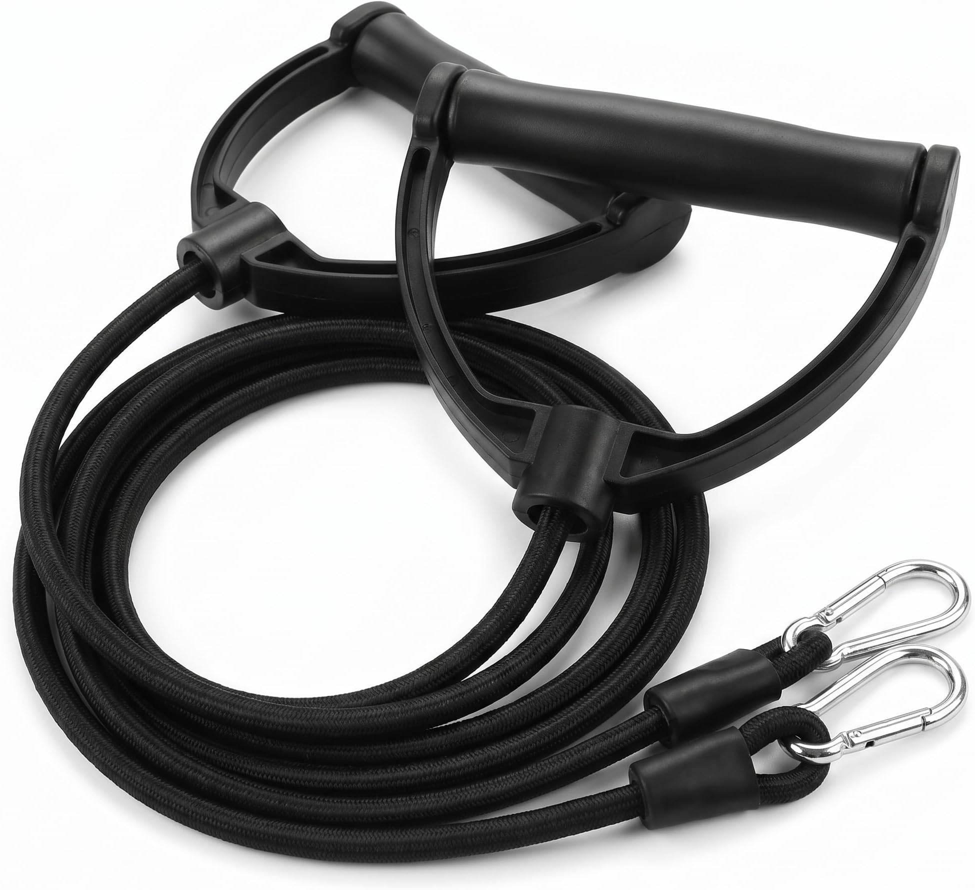 2 Pcs Resistance Bands with Handles, Replacement Exercise Cords for Stepper, 80cm Elastic Tube with Carabiner Clips, Home Gym Workout Fitness Equipment for Men and Women Arm Toning (15 lbs)