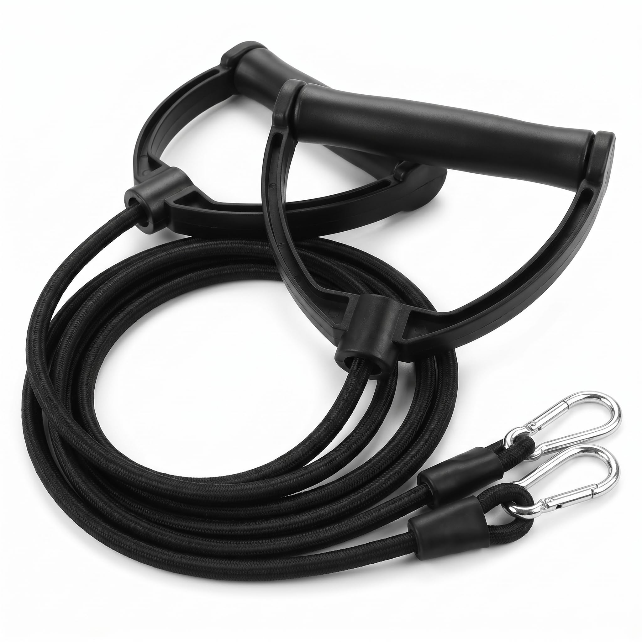 2 Pcs Resistance Bands with Handles, Replacement Exercise Cords for Stepper, 80cm Elastic Tube with Carabiner Clips, Home Gym Workout Fitness Equipment for Men and Women Arm Toning (15 lbs)