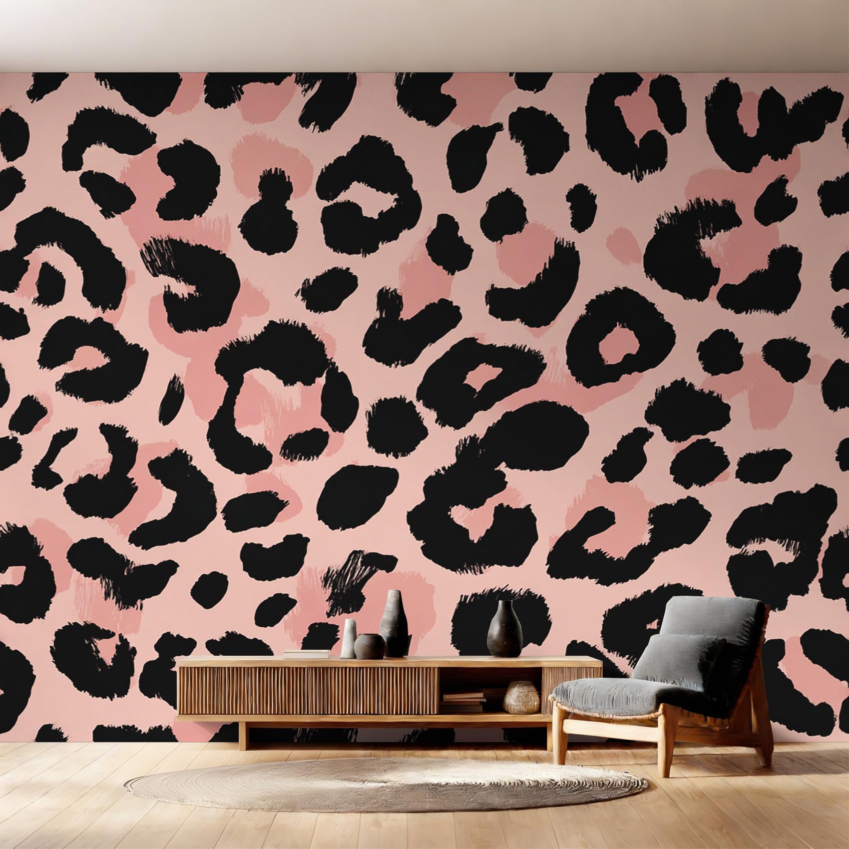 W400 X H280 cm Leopard Print Wallpaper, Wall Mural Leopard Skin Photo Wallpaper, Non-Woven Print Wall Paper for Living Room Bedroom Art Decor, Renter Friendly D&O160