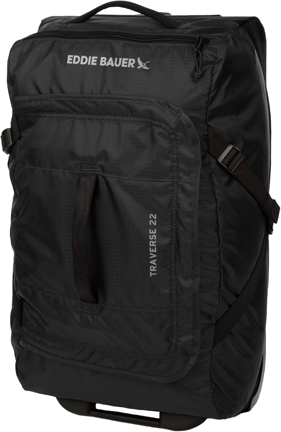 Eddie Bauer Traverse Luggage | Roller Wheels | Telescoping Handle | Travel | Vacation | Ripstop Nylon - Black, 22" - Image 2