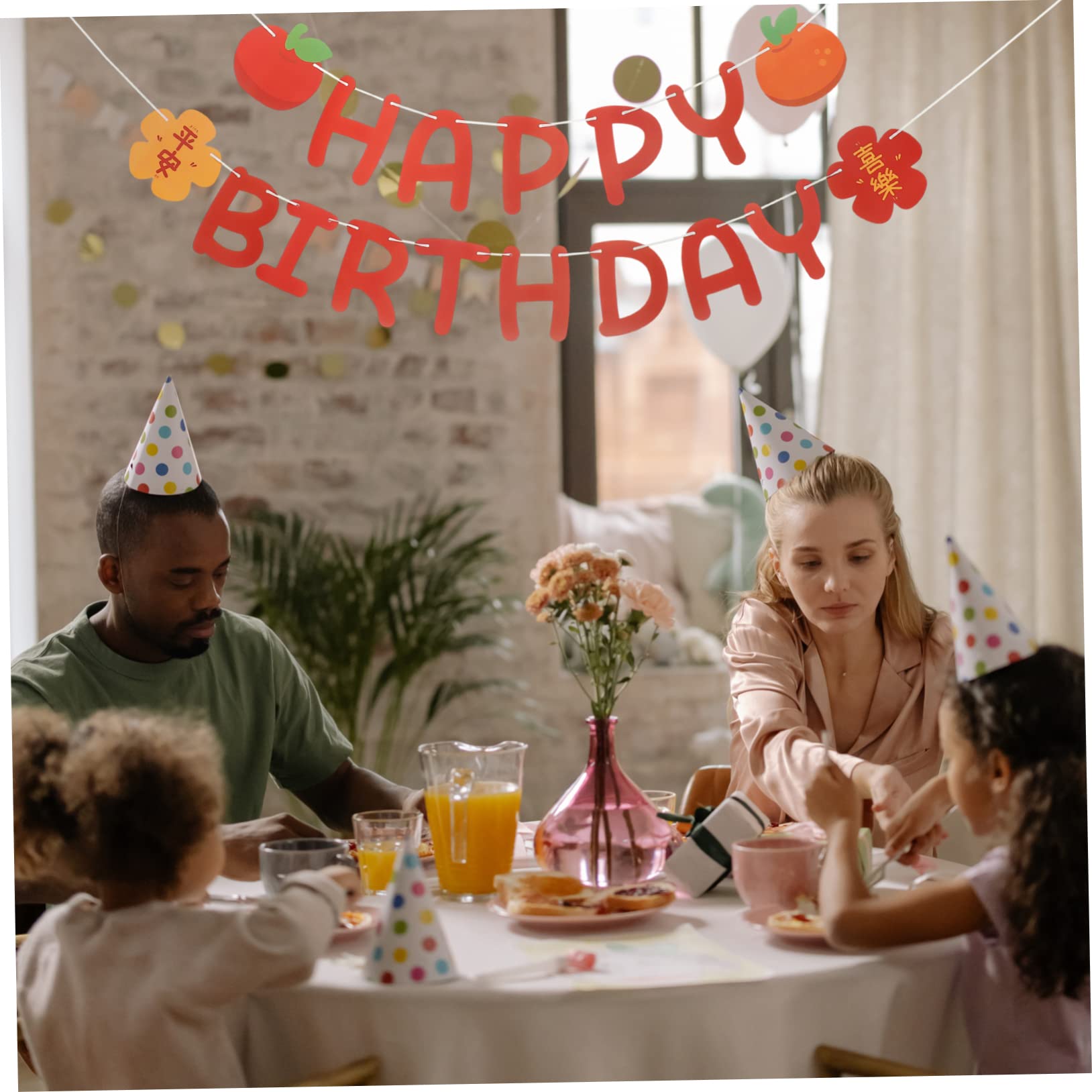 Amosfun 4 Set Di Decorazioni Per Feste in Stile Striscione Di Compleanno Facili Da Appendere Per Camera Da Letto E Soggiorno