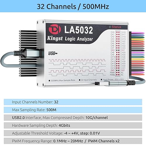 Miniatura 9 de innomaker LA5016 USB Lógica Analizador 16Canales 500M Frecuencia de muestreo máxima 10GB Muestras MCUARMFPGA Herramienta de depuración Inglés