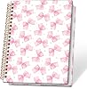 Pink Coquette Bow Star Spiral Notebook Journal, Girly Preppy Journal for Women, Pink Office Supplies, Preppy Bow Notebook for Women, 5.5x8.3 Inch