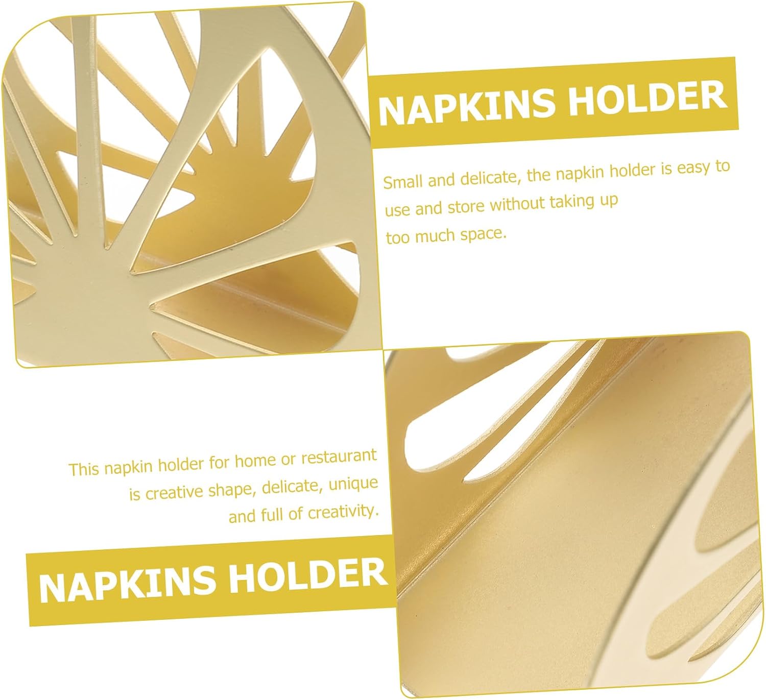 Gold Semicircle Tabletop Tissue Dispenser Multifunctional Napkin Holder for Restaurant Home Kitchen Hotel Banquet Party Desktop Organizer