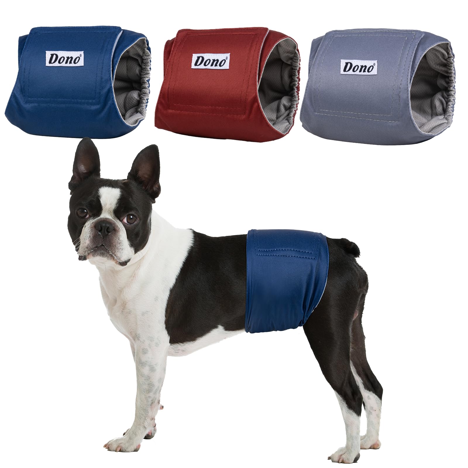 Dono Dog Belly Bands Male Reusable, 3 Pcs, Dog Nappies, Puppy Diapers, Male Wraps for Incontinence Puppy Training, Traveling
