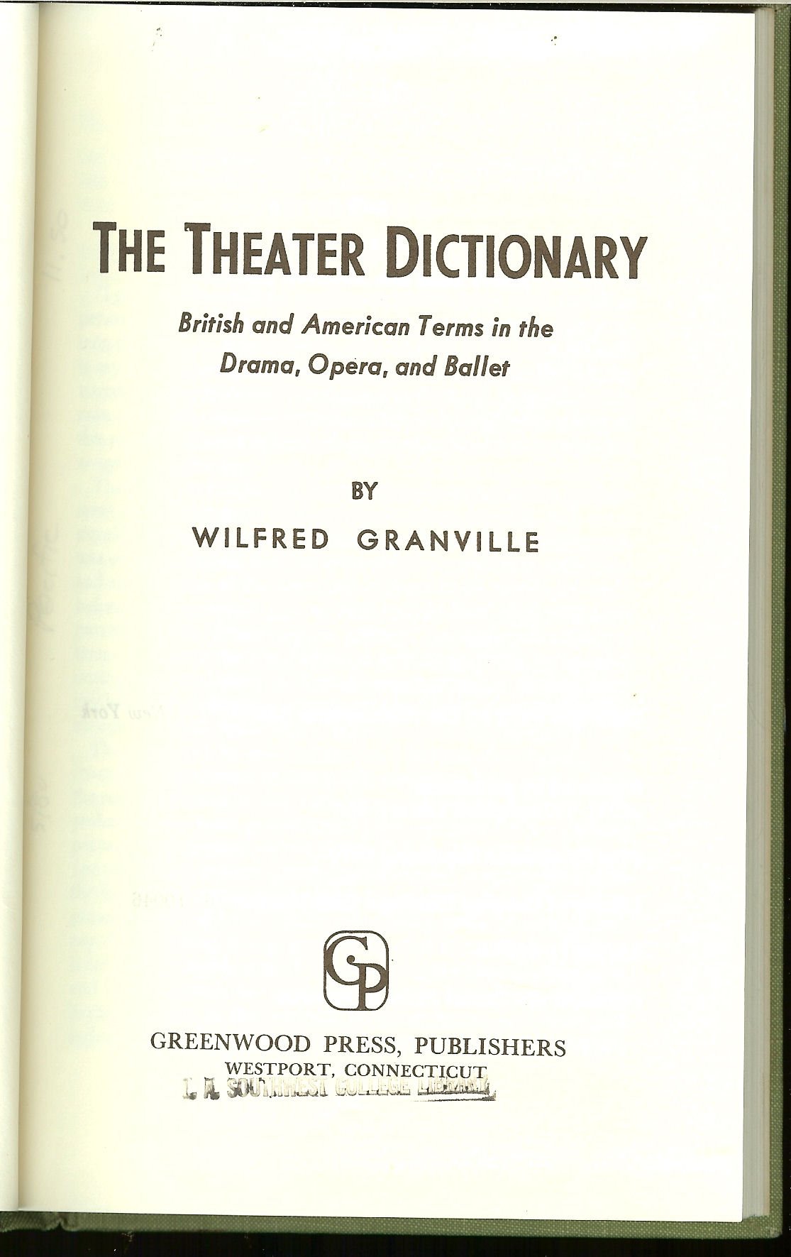 The Theatre Dictionary