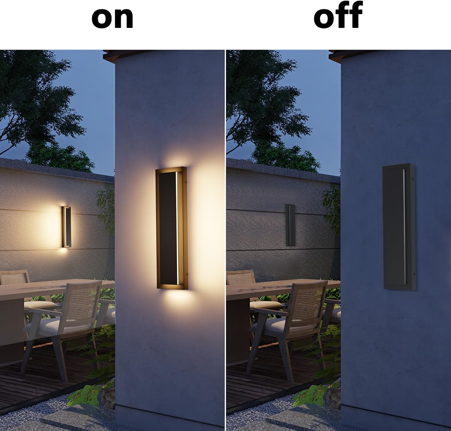 LED Wall Lights, Black Sconces Set of 2, Exterior Lighting Fixtures, Modern Wall Sconces, 3000K Warm White, Front Porch Light, Exterior Wall Light, Waterproof Wall Sconce Light for House, Patio