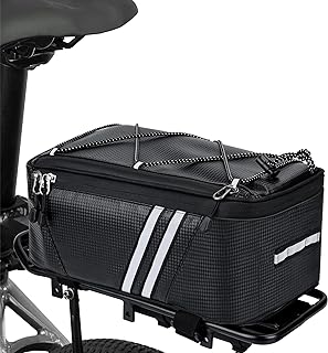 Bolsas reflectantes para bicicleta, bolsa impermeable para bicicleta, bolsa de almacenamiento con aislamiento de capacidad de 7 litros, bolsa de carga para bicicleta con tiras reflectantes para
