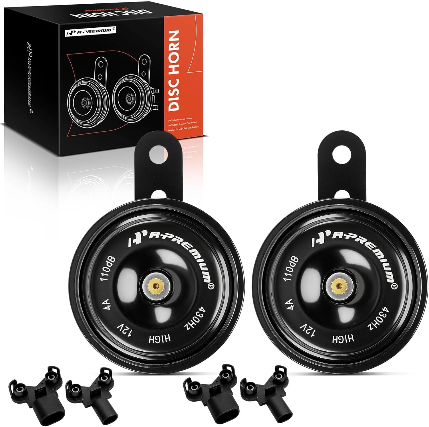 A-Premium 2 Pack Electric Disc Horn Compatible with Land Rover Range Rover Fourth generation & BMW Sedan X Series Mini