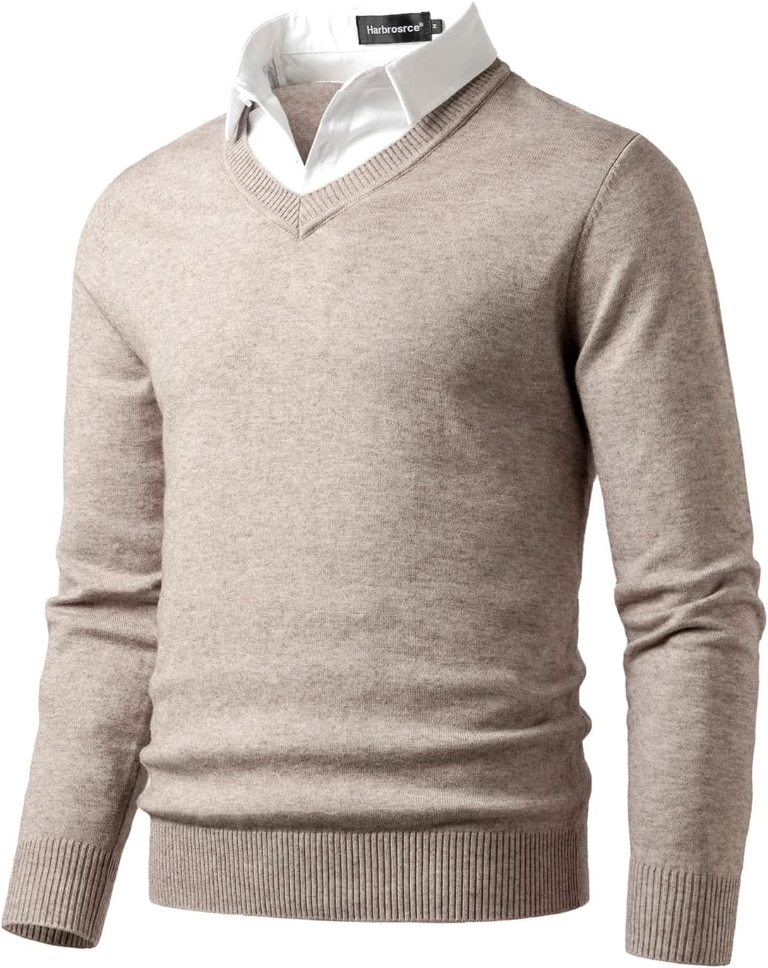 Men’s Knitted Jumper with Mock Shirts Knitted Jumper 2 in 1 Shirt Collar Jumper